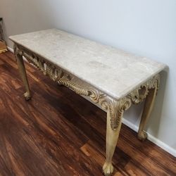Classic Faux Marble Console Table