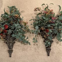 Beautiful Pair of Ivy and Berry Sconces