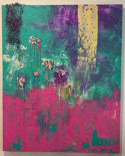 Wall art large acrylic painting 40x68 decor