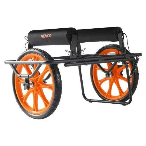 783#Kayak Cart, 149.7 kg Load Capacity, Canoe Cart Dolly with 38.1 cm Solid Rubber Tires & Kickstand, Assembles & Disassembles Within Seconds, Paddle