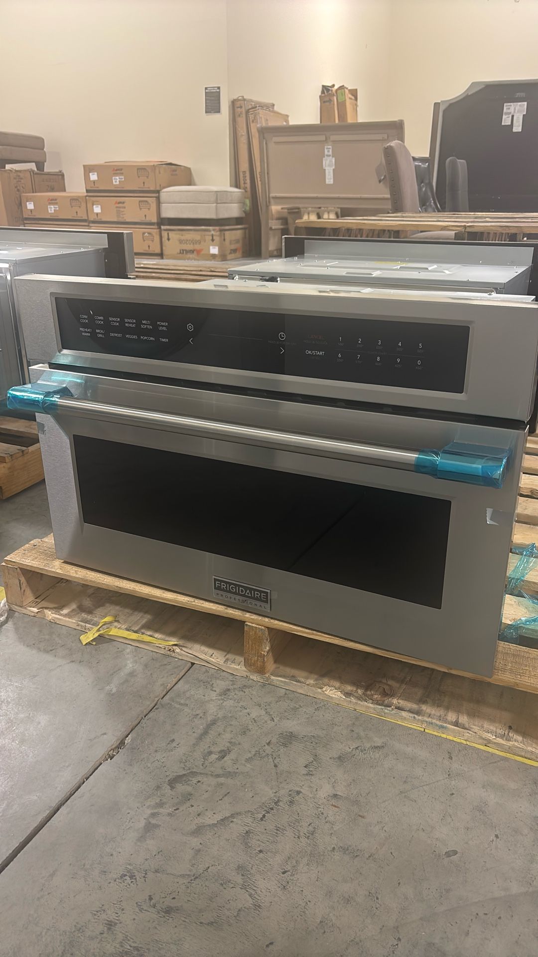 Frigidaire Professional 30 inch built-in convection microwave oven with drop-down door 