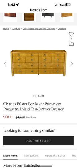 MCM HIGH END Charles Pfister Dresser 2 Nightstands