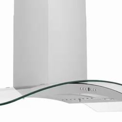 ZLINE Kitchen and Bath 48 in. 400 CFM Convertible Vent Wall Mount Range Hood with Glass Accents in Stainless Steel