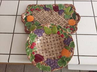 Serving tray 18x11 and bowl 12 1/2 in by 12 1/2 in