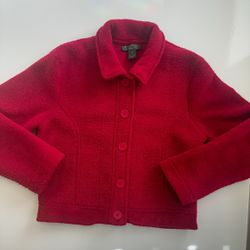 G.G. Sport By Gallant Gaumond Red Women's Fleece/Knit Jacket Size Small