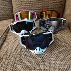 100% GOGGLES.  ADJUSTABLE STRAP.  $25 EACH.  NEW.  PICKUP ONLY 