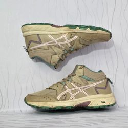 ASICS GEL Venture 8 MT Mid Hiking Shoes 1012A869 Women Size 8 Beige Green Trail