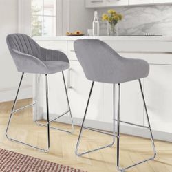Velvet Gray Barstools ( counter stools)