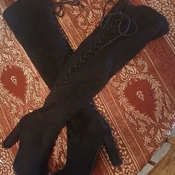 Womens New Long Suede Boots 7 1/2