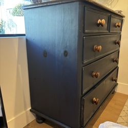 Distressed Navy Solid Wood Dresser