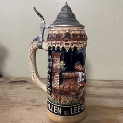 Vintage German Beer Mug Old Kings Hand Painted
