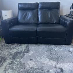 Leather Loveseat Power Dual Recliners