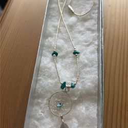 sterling Silver And Turquoise Necklace, Dreamcatcher