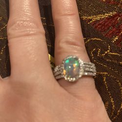 Brand new well opal and sterling silver ring. Size 5.
