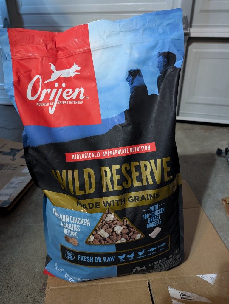 *NEW* ORIJEN Wild Reserve Dry Dog Food Free-Run Chicken & Grains
20lb Bag