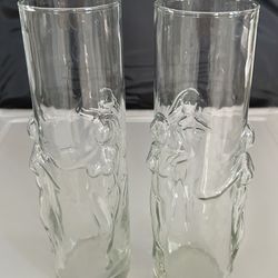 Pair Libbey La Femme Female Nude Tall Cocktail Glasses Tumblers 3D 8 3/4”