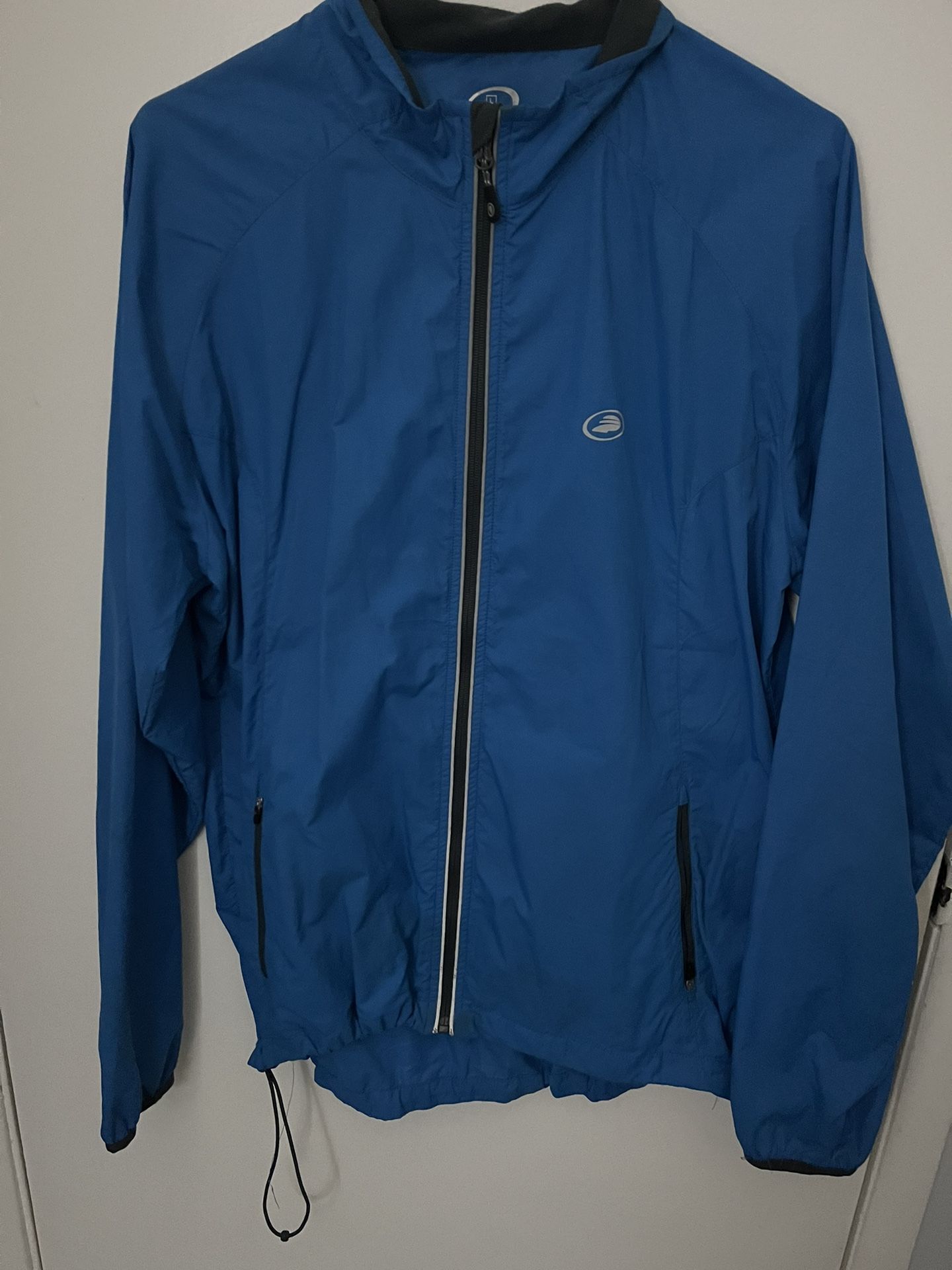 Men's Performance Cycling Lightweight Zip Up Jacket Blue Packable