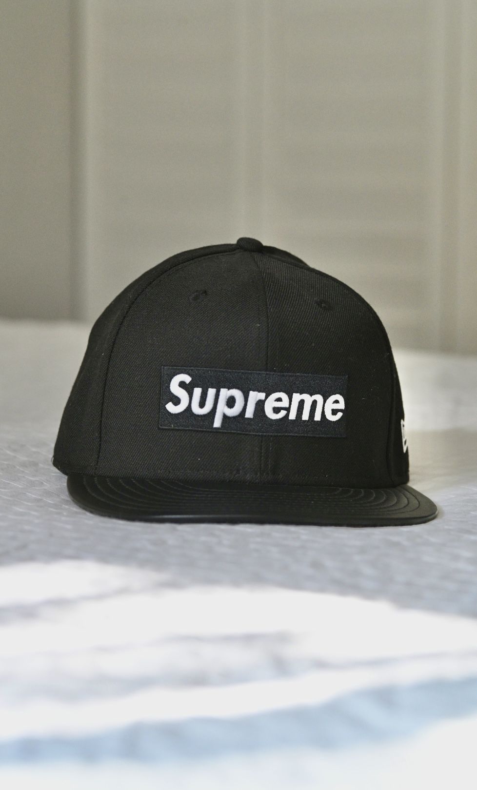 Supreme New Era Hat With Leather Bill