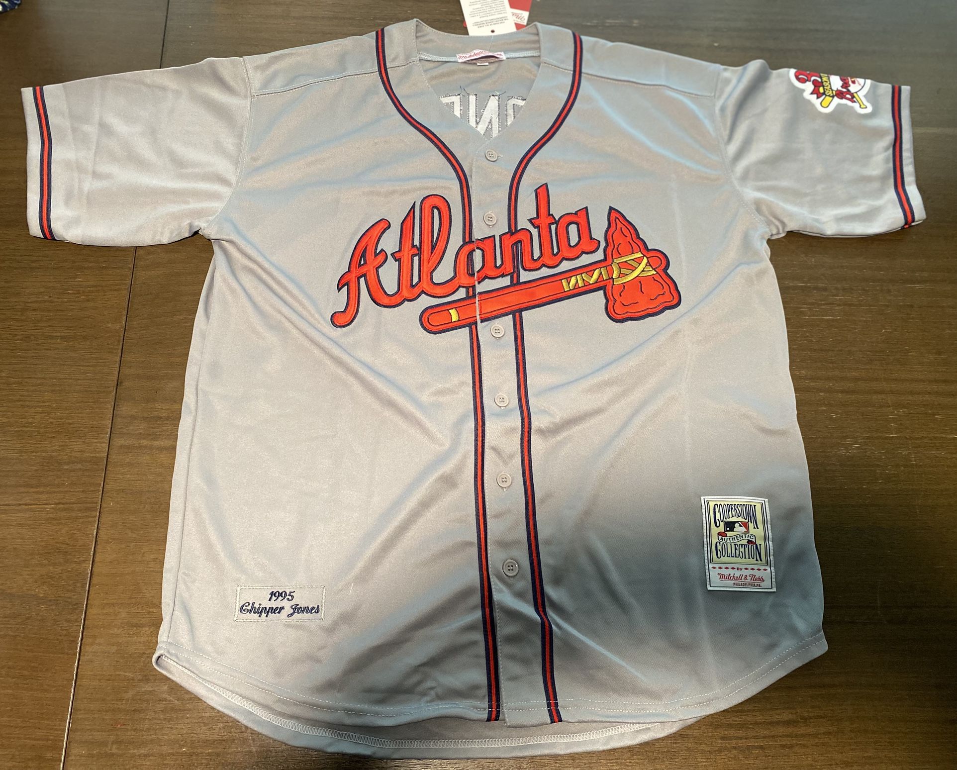 Chipper Jones Atlanta Braves Baseball Jersey XL New NWT MLB Adult Extra Large 10