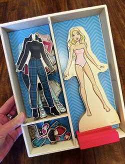 Wooden Barbie Dress Up toy