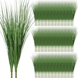 Tigeen 2 Pcs 33 Inch Artificial Grass Plants, Faux Shrubs Wheat Grass, Tall Fake Plants for Outdoor Decor, Artificial Greenery Stems Weed for Room Ind