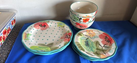 Pioneer woman 9 piece ceramic dinnerware set