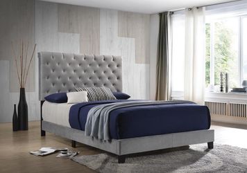 Grey Queen Bed Frame ( ‘Mattress not Included)
