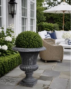 Black patio urn