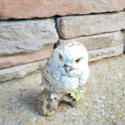 Vintage Owl/Branch Porcelain Figurine 