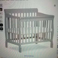 Dream On Me Mini Crib + Mattress +Sheets+ Rail