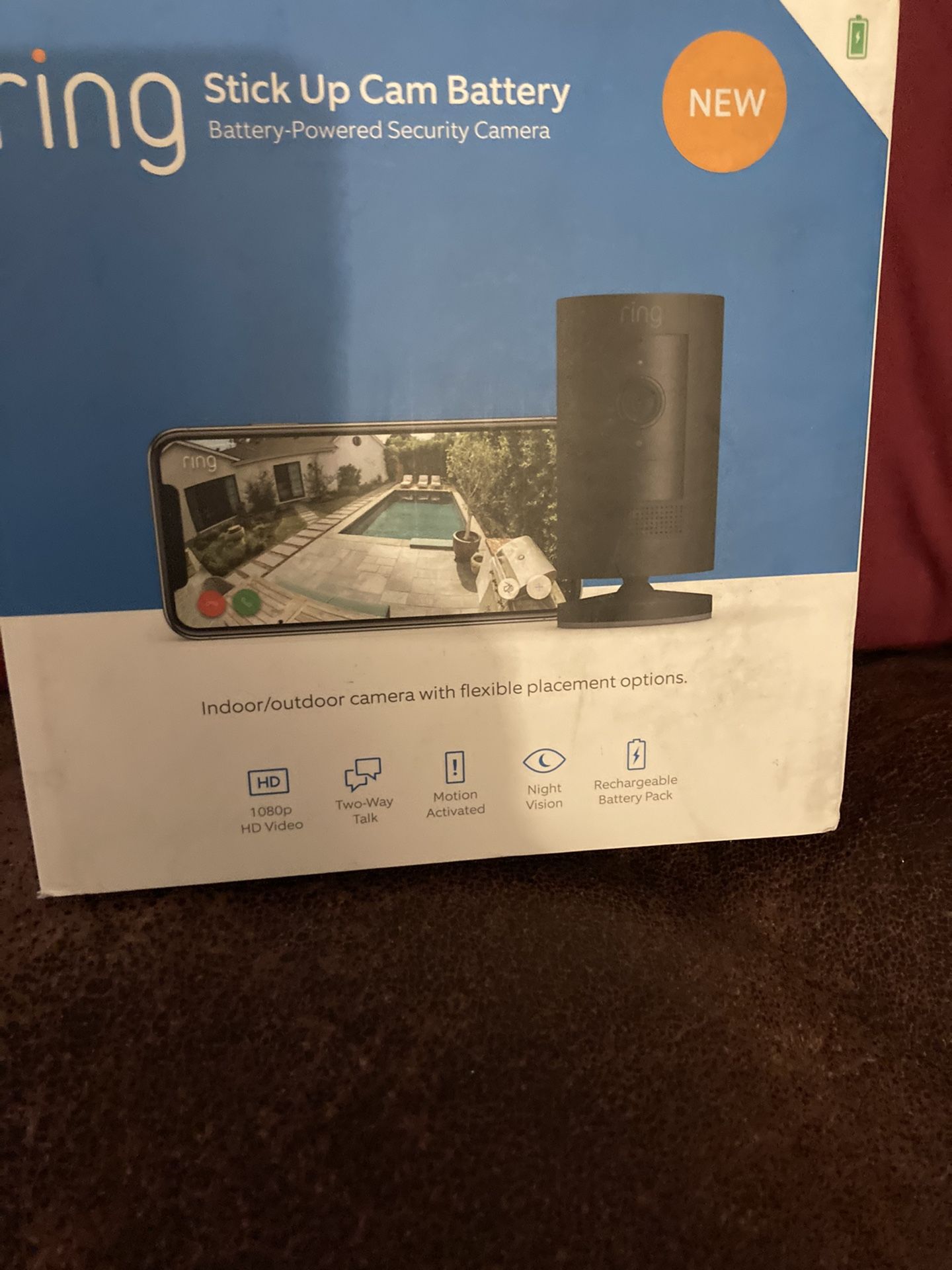 Ring stickup camera battery indoor/outdoor