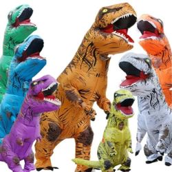 6.5 FT Inflatable T-Rex Dinosaur Costume for Adults(colors On Stock Orange, White, Brown, Green ) --O.B.O--