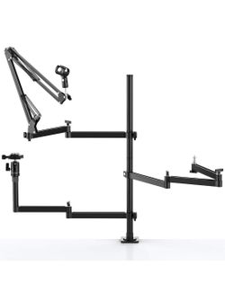 Broadcast Creator Tree with Ring Light for Microphone, Camera, Lighting