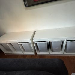2 IKEA Trofast Storage With 3 Storage Bins For Toys 