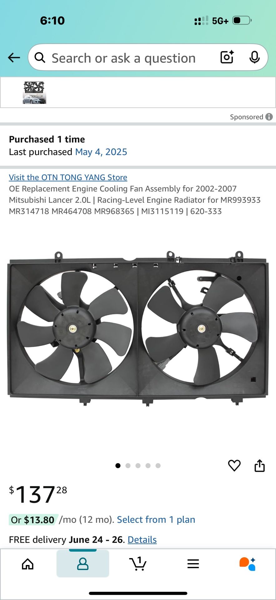 Dual racing radiator fan