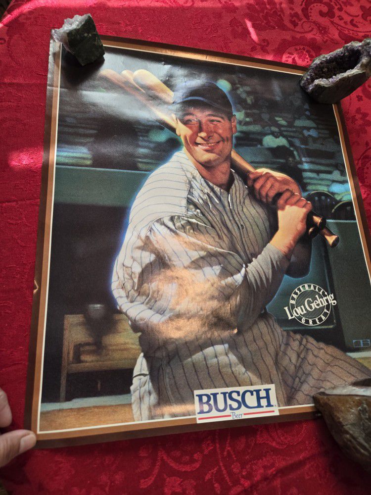 Vintage Lou Gehrig Poster 