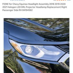 PASSENGER FRONT SIDE -  FIONE for Chevy Equinox Headlight Assembly 2018 2019 2020 2021