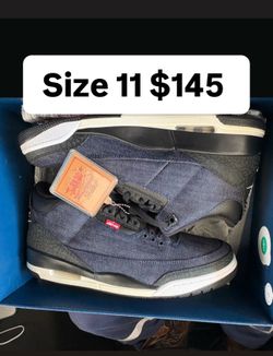 Jordan 3s blue Jean Levi size 11 like new
