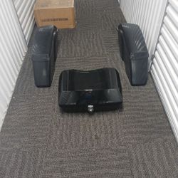 Compleat Set Bags Trunk For Motor Cycle Black And Hardware