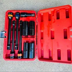 1/2” Dr. Flip Impact Socket Set & Torque Extension Bar Set (9-Piece)