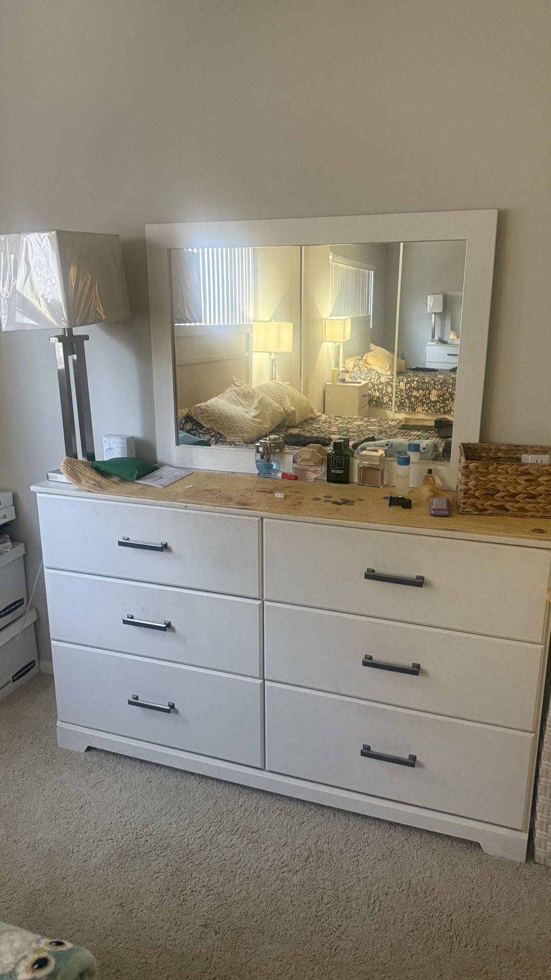 Mirrored Dresser And Night Stand