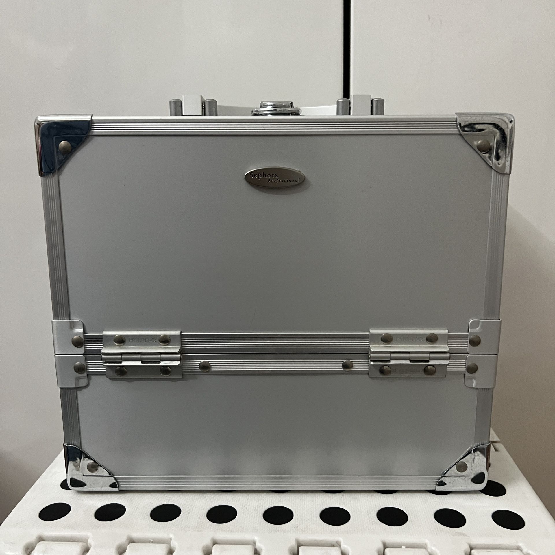 Sephora Professional Makeup Travel Storage Train Case Silver