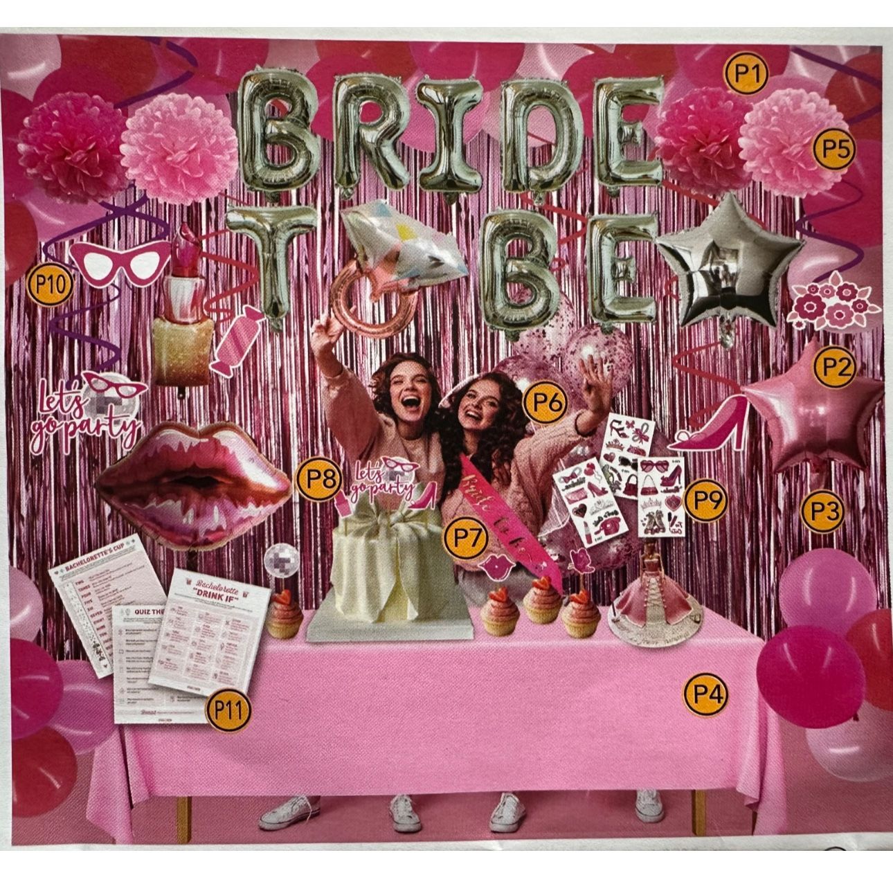 Bachelorette Party Decorations Set Bride To Be Balloons Sash Veil Games