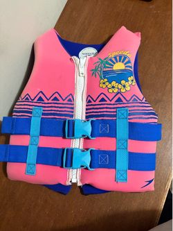 Speedo Youth Type III PFD Flotation Aid Life Jacket Vest Pink/Blue Model 303Y
