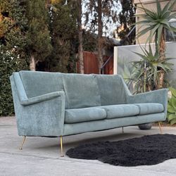 WEST ELM "Carlo" Mid Century Modern Velvet Sofa Couch (FREE DELIVERY)