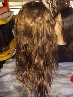 Brown shiny wig 29 inches long