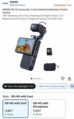ORDRO M5 5K Pocket Camcorder with Gimbal