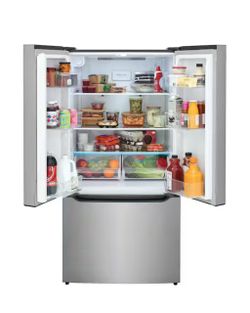 New 33 in. 20 cu. ft. Counter-Depth French Door Refrigerator in Stainless Steel Look with CrispSeal crispers