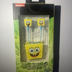 SpongeBob Squarepants Ear Buds With Cord Organizer