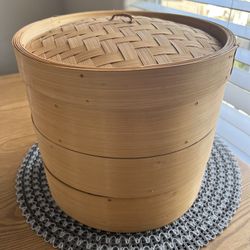 3-Tier 10-inch Bamboo Steamer Basket